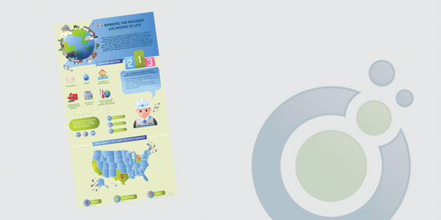 Infographic discussing the process of hydraulic fracturing, featuring graphics of a globe, water drop, and map of the United States. Includes icons representing safety, environmental aspects, and assessment elements alongside a cartoon figure in a hard hat.