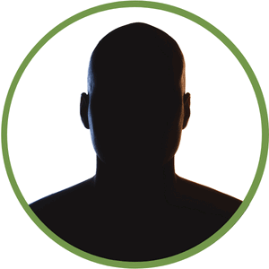 A silhouette of a person is centered inside a green circle, reminiscent of an investigation scene. The figure faces forward against a bright, white background, creating a strong contrast between the dark outline and the light behind.